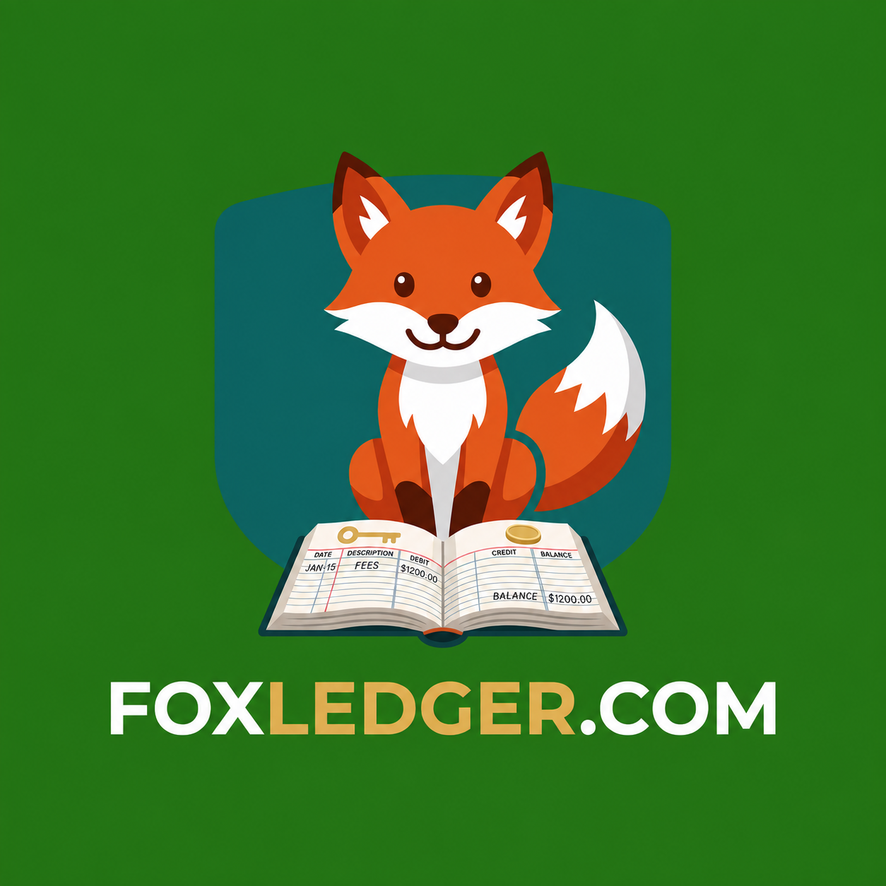 FoxLedger Books fox and ledger logo